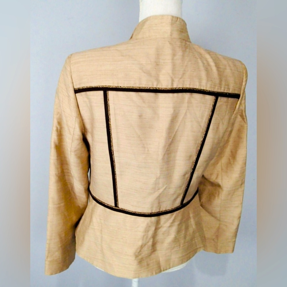 Jones New York Tan Blazer, Gold Detail, 8 - Picture 8 of 8